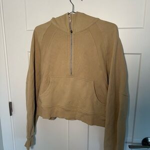 lululemon athletica Cropped Half-Zip Scuba in Tan